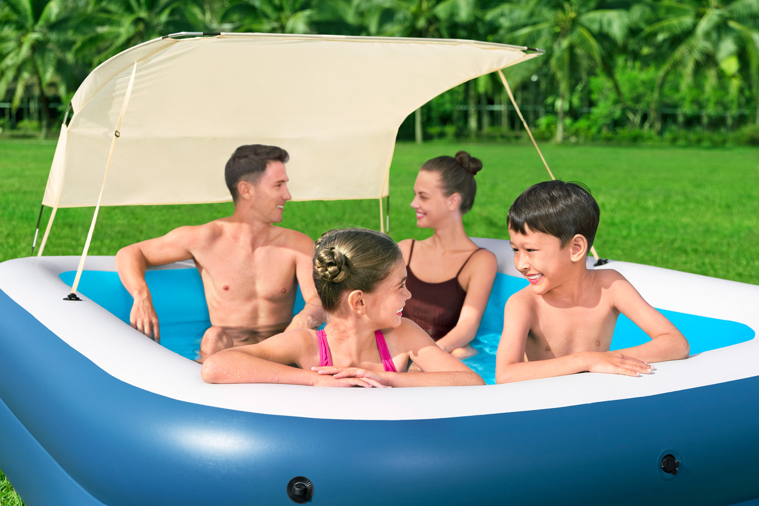 Piscina Gonflabila Family Bestway cu Parasolar 254  X 178 X 140 cm, 54449