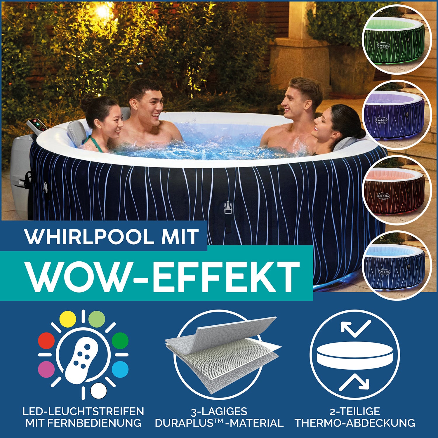 Jacuzzi Bestway Lay-Z-Spa Hollywood AirJet 196  x 66cm, 60059