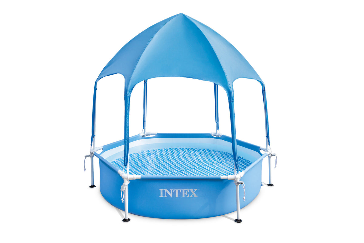 Piscina Hexagonala cu Parasolar Intex, d183 cm, Inaltime piscina 38 cm, Inaltime Totala 165 cm, volum 700 l, IX28209NP