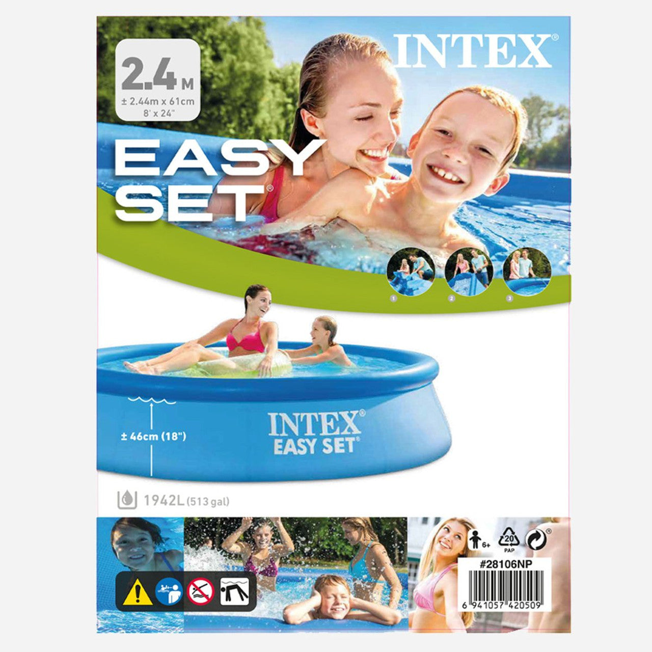 Piscina Gonflabila Intex Easy Set 28106NP 244 x 61 cm,  28106NP