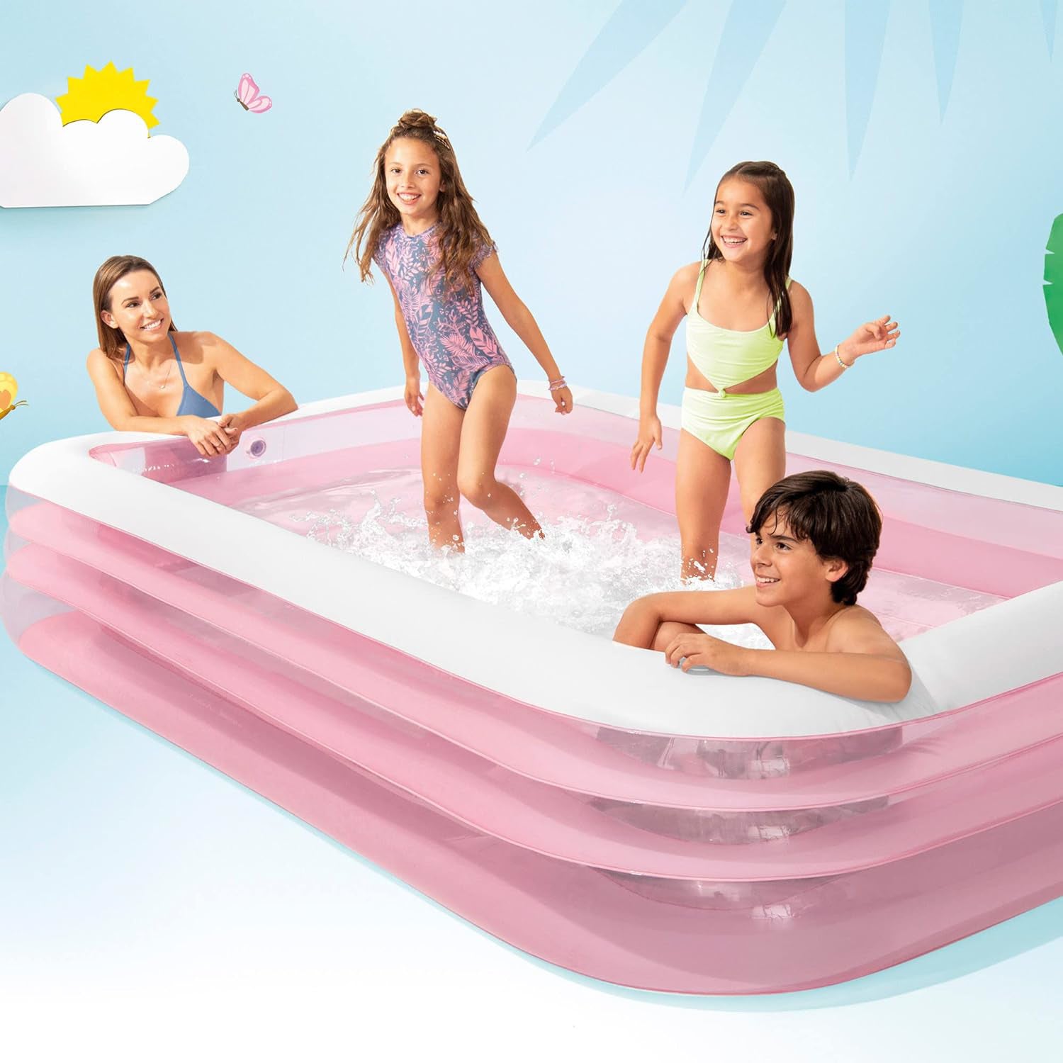 Piscina Gonflabila Family Intex - Swim Center Roz 305 x 183 x 56 cm, 58487NP