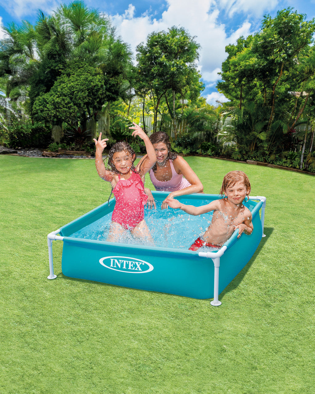 Piscina Intex Cadru Metalic Albastru 122 x 122 cm, 57173NP