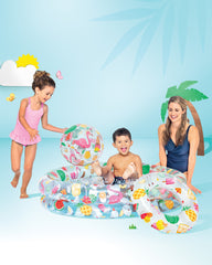 Set Intex Piscina Gonflabila So Fruity, cu Minge si Colac 122 x 25 cm, 59460NP