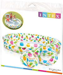 Set Intex Piscina Gonflabila Pineapple splash, cu Minge si Colac 132 x 28 cm, 59469NP