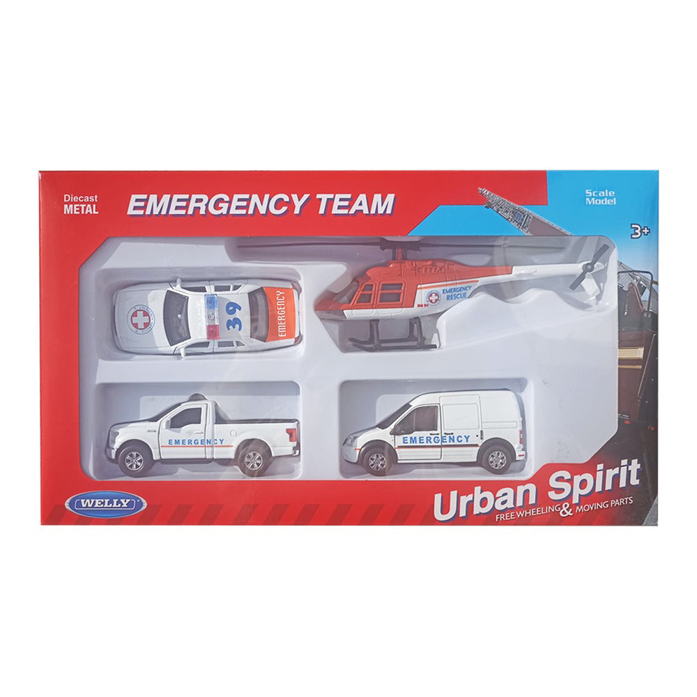 Set Masinute  Welly scara 1/64 Emergency Urban Spirit, W98160/4G
