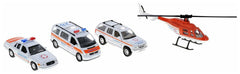 Set Masinute Welly 1:64 Emergency Team- Ambulanta 4 buc, W98160-4GK-AMB