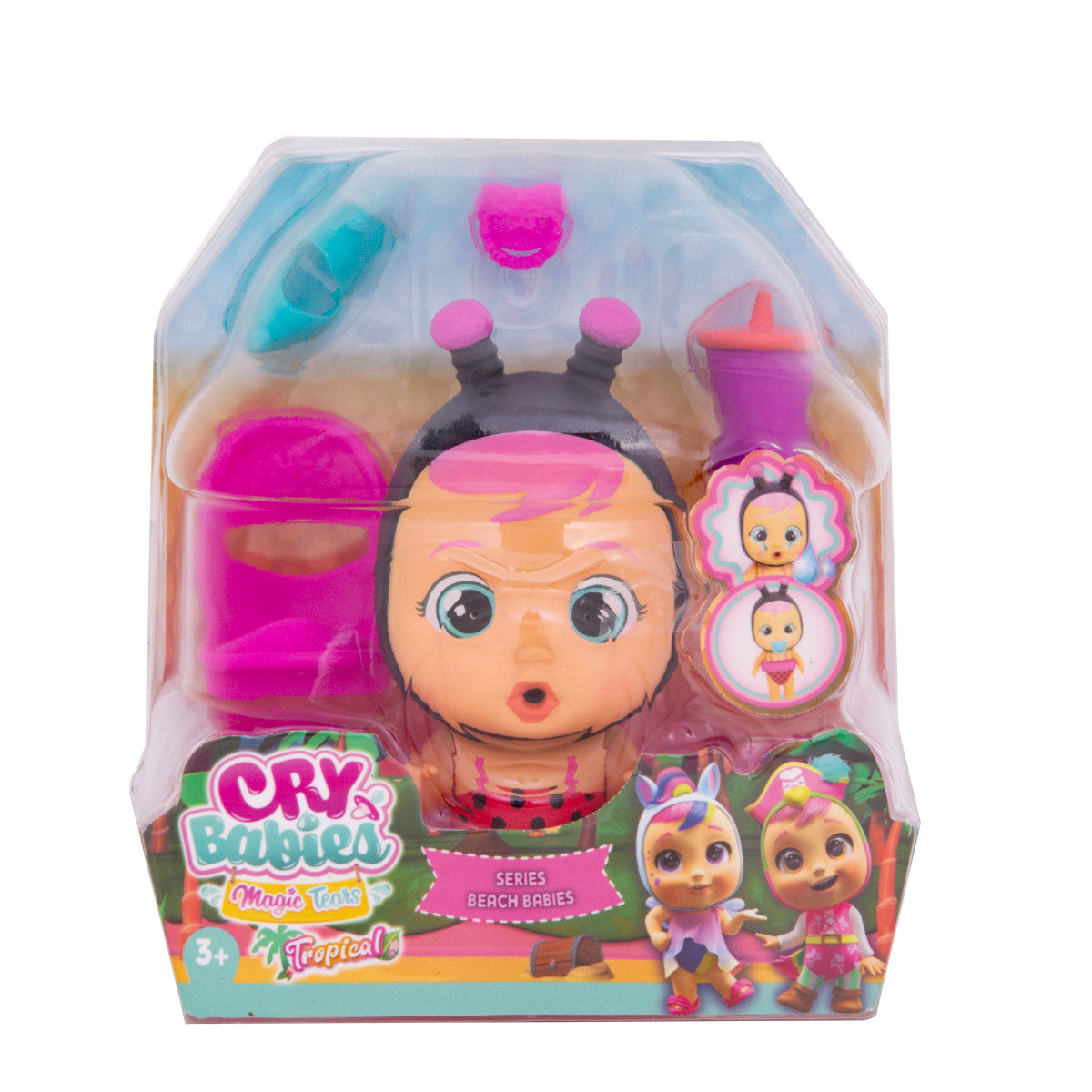 Papusa IMC Bebelus Mini Cry Babies Tropical Beach Lady, IMC916098-910386