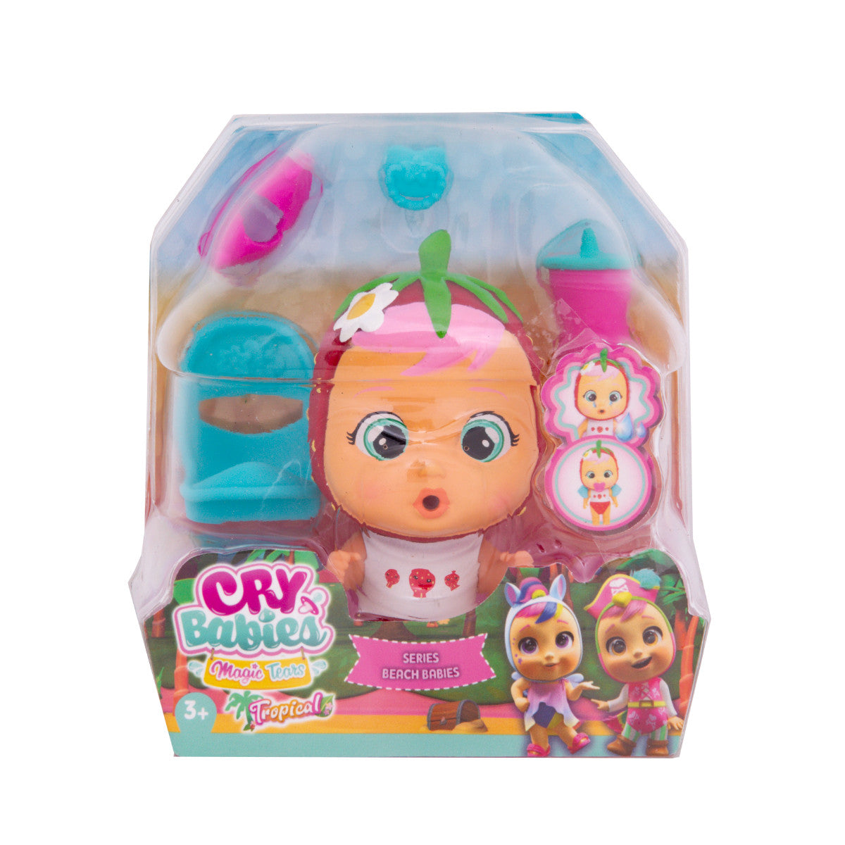 Papusa IMC Bebelus Mini Cry Babies Tropical Beach Ella, IMC916098-910362