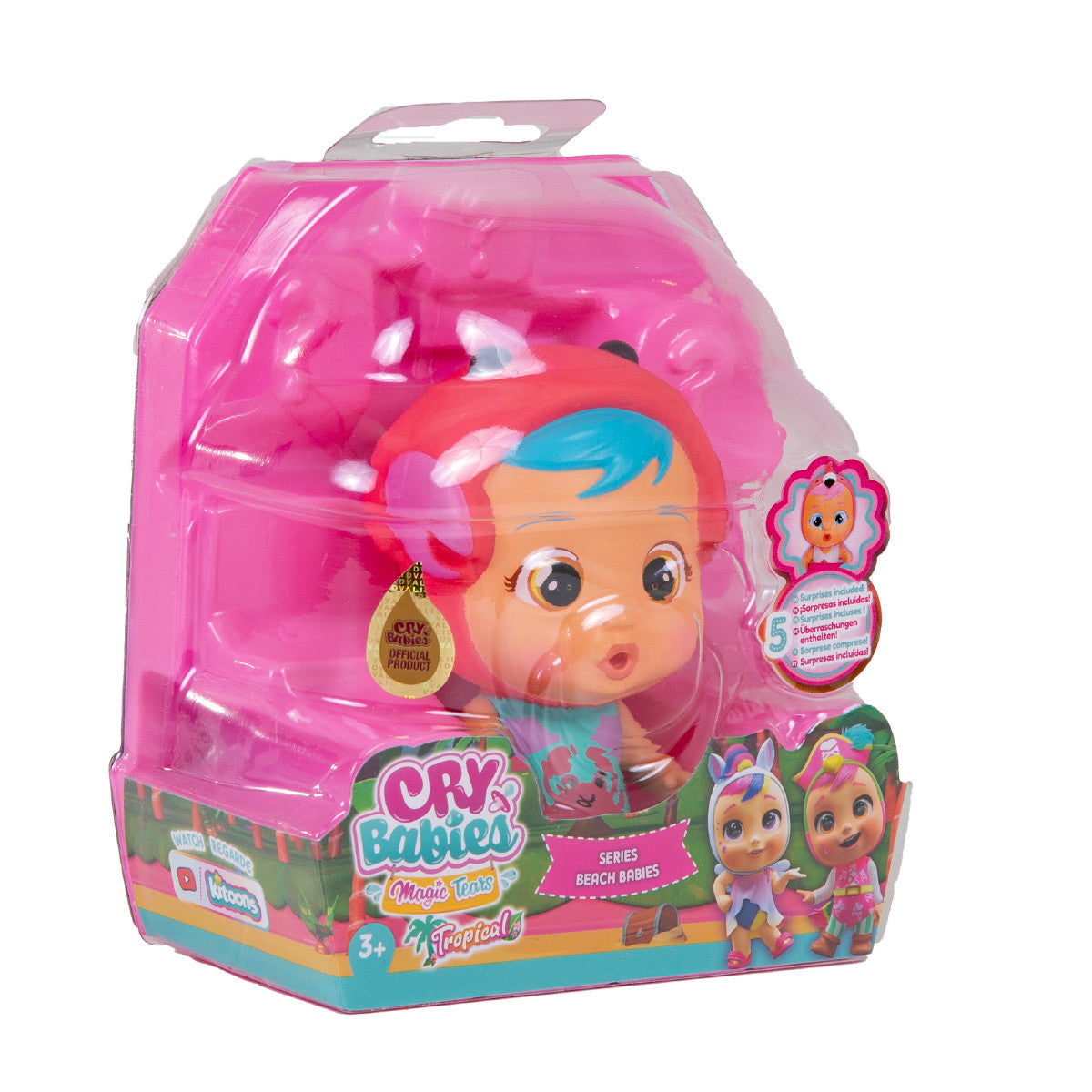 Papusa IMC Bebelus Mini Cry Babies Beach Colin, IMC916098-910430