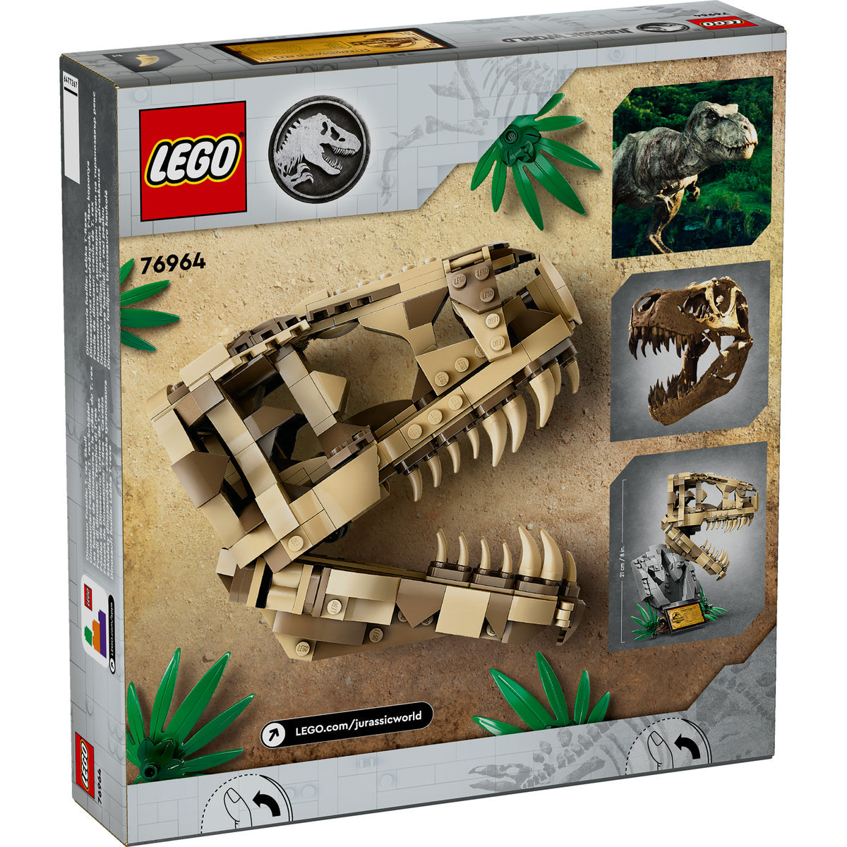 LEGO® JURRASIC WORLD - Fosile de dinozaur: Craniu de T. REX 76964, 577 piese