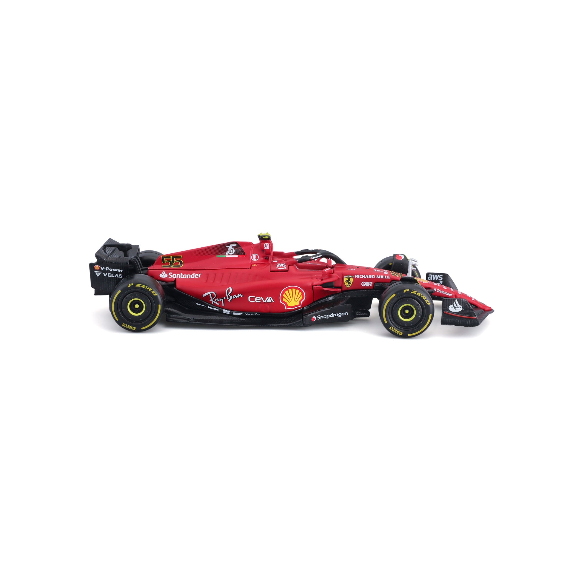 Macheta Masinuta Bburago 1:43 Ferrari F1 Racing 2022 #55 Carlos Sainz, BB36800-36832-55