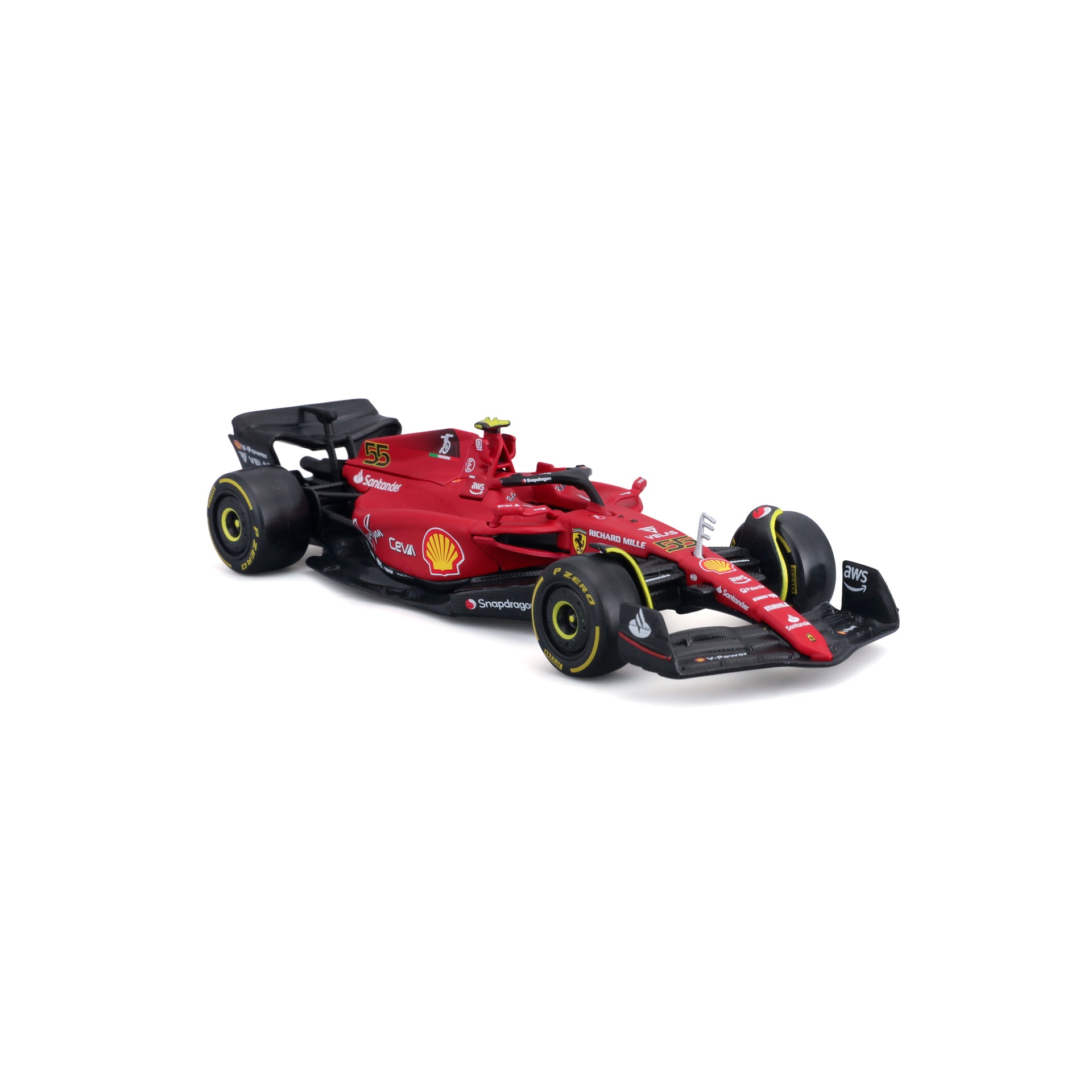 Macheta Masinuta Bburago 1:43 Ferrari F1 Racing 2022 #55 Carlos Sainz, BB36800-36832-55