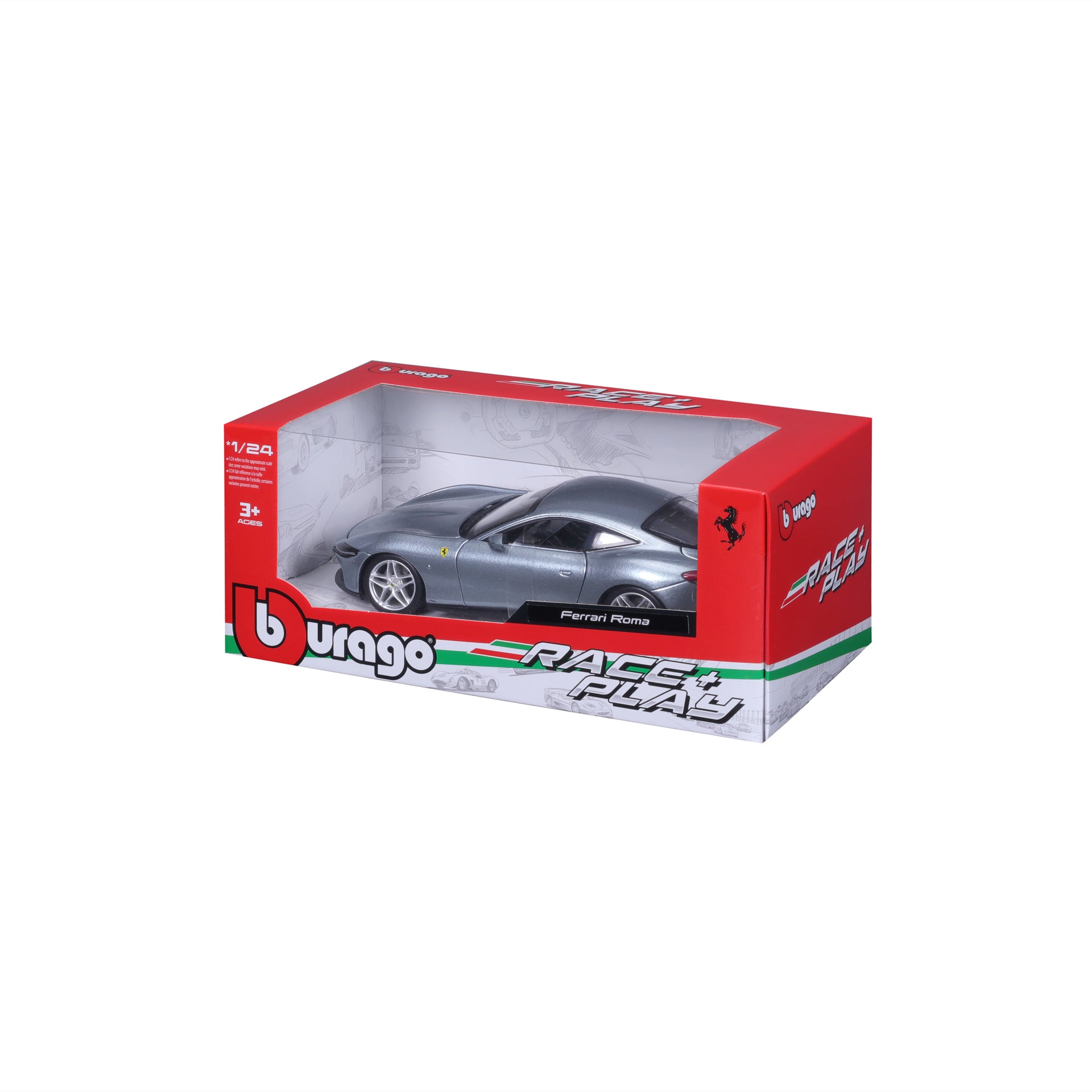 Macheta Masinuta Bburago 1:24 Ferrari Roma Gri, BB26000-26029GRI