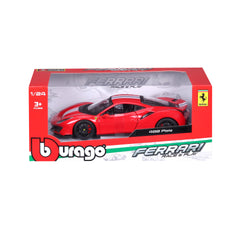 Macheta Masinuta Bburago 1:24 Ferrari 488 Pista Rosu Alb, BB26000-26026ROSUALB