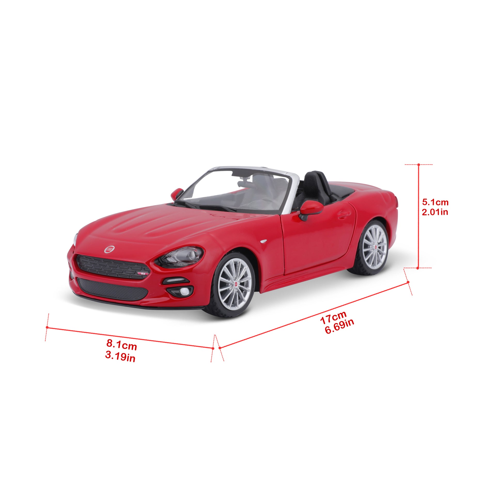 Macheta Masinuta Bburago 1:24 Fiat 124 Spider Rosu, BB20001A-21083