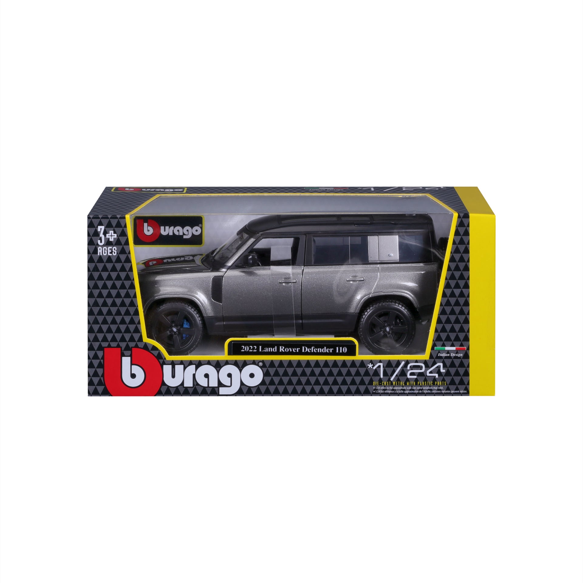 Macheta Masinuta Bburago 1:24 Land Rover Defender 110 Argintiu, BB20001A-21101