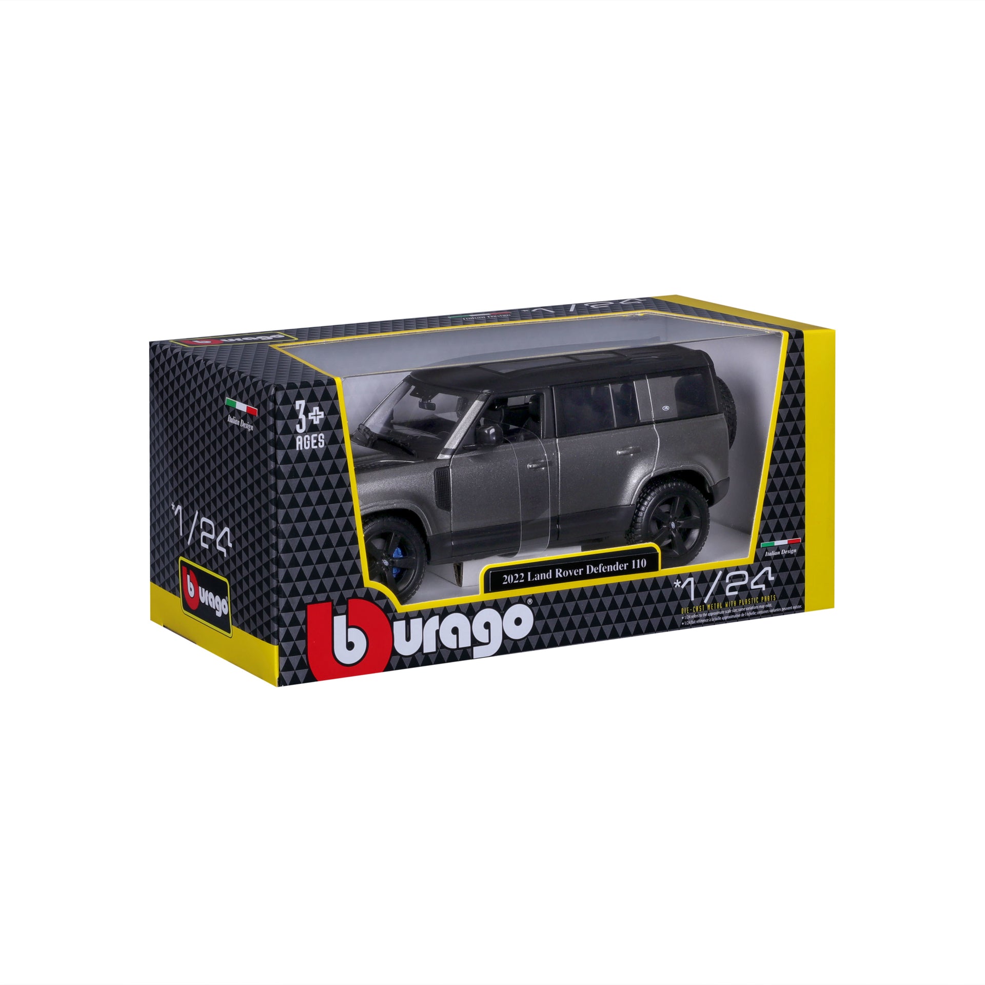 Macheta Masinuta Bburago 1:24 Land Rover Defender 110 Argintiu, BB20001A-21101