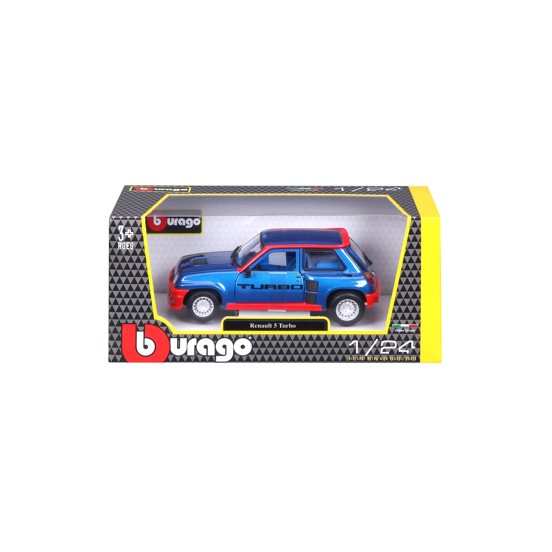 Macheta Masinuta Bburago 1:24 Renault 5 Turbo Albastru/Rosu, BB20001A-21088