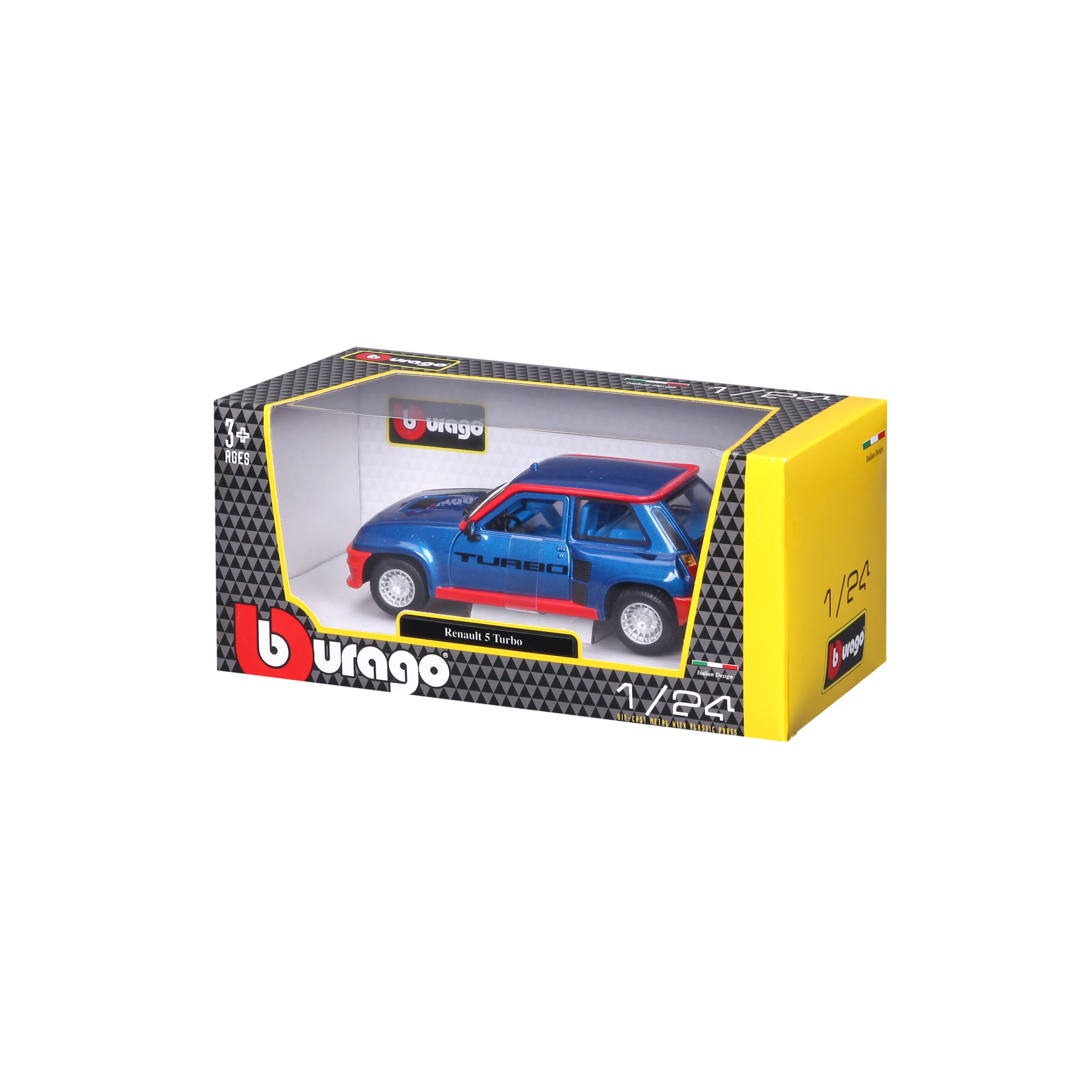 Macheta Masinuta Bburago 1:24 Renault 5 Turbo Albastru/Rosu, BB20001A-21088