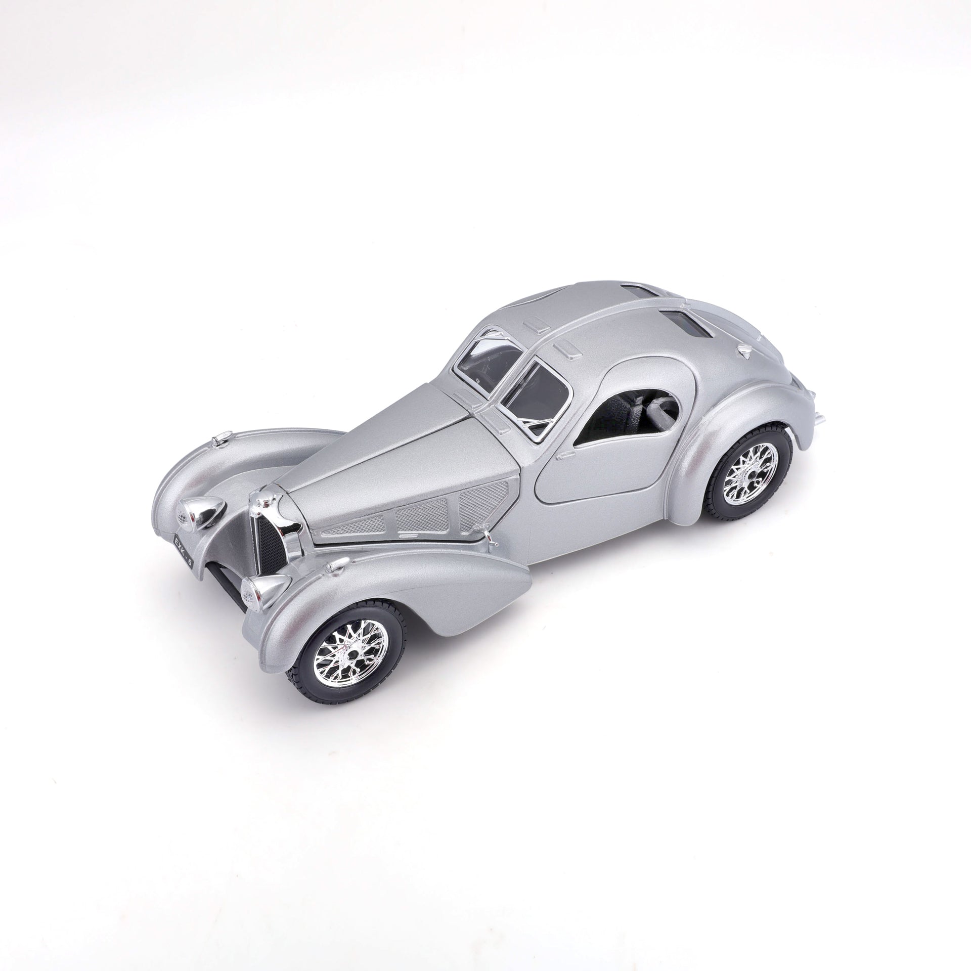 Macheta Masinuta Bburago 1:24 Bugatti Atlantic Argintiu, BB20001B-22092