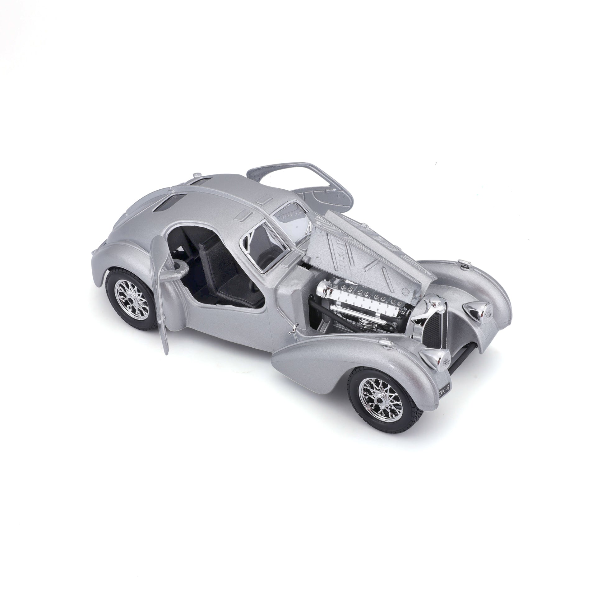 Macheta Masinuta Bburago 1:24 Bugatti Atlantic Argintiu, BB20001B-22092