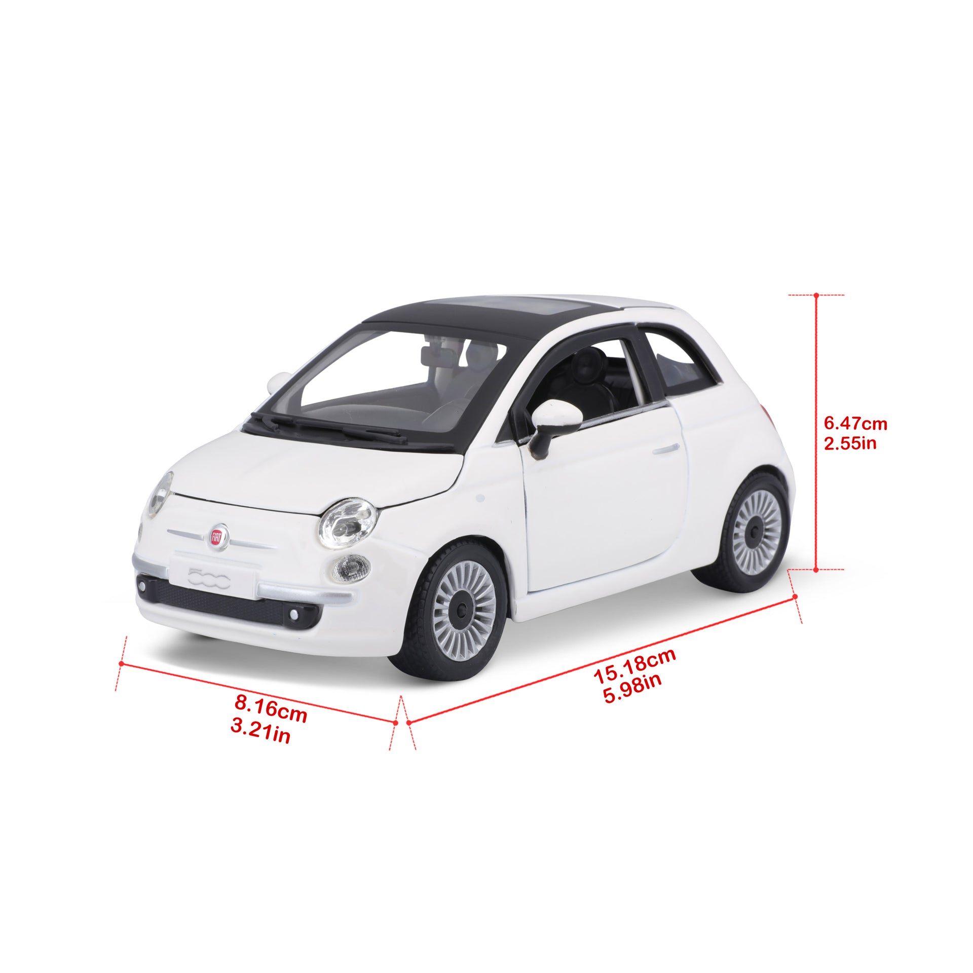 Macheta Masinuta Bburago 1:24 Fiat 500 Alb, BB20001B-22106