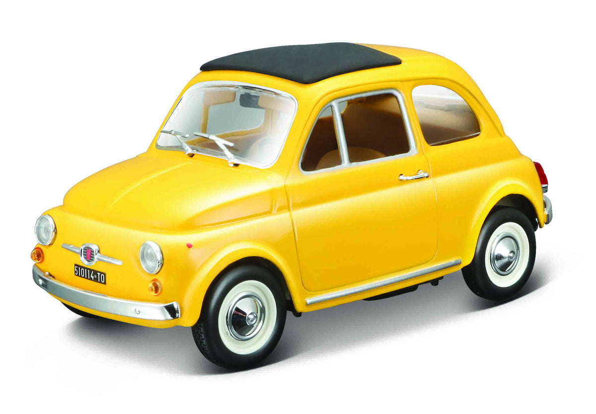 Macheta Masinuta BBurago 1:24 Fiat 500F 1965 Galben, BB20001B-22098