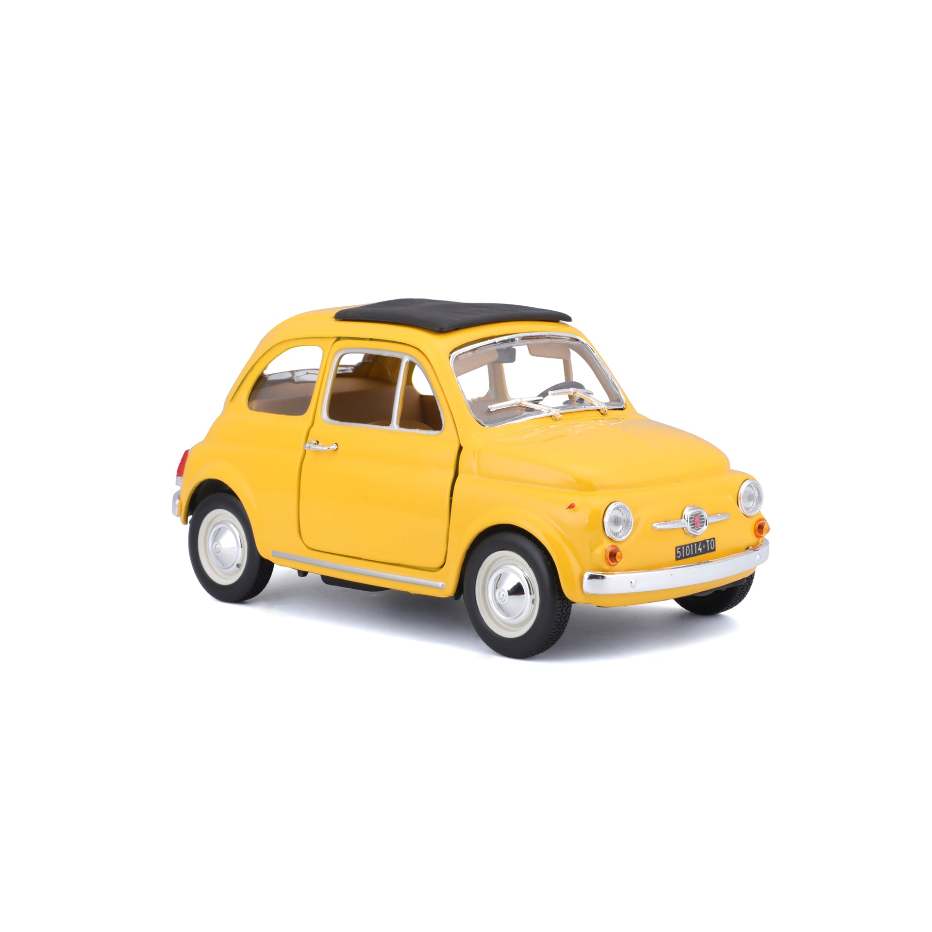 Macheta Masinuta BBurago 1:24 Fiat 500F 1965 Galben, BB20001B-22098