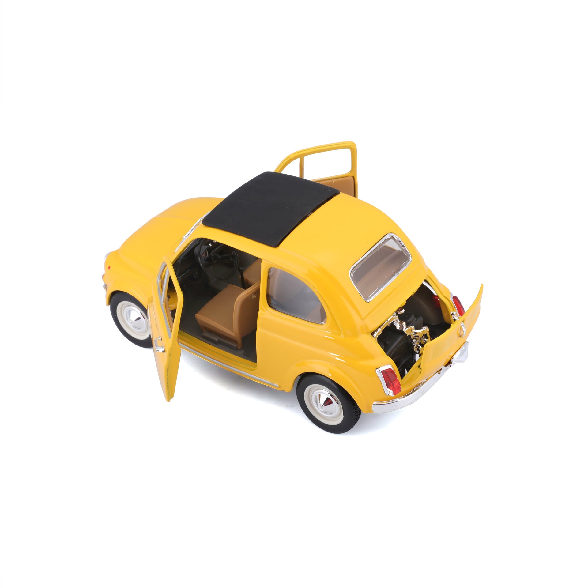 Macheta Masinuta BBurago 1:24 Fiat 500F 1965 Galben, BB20001B-22098