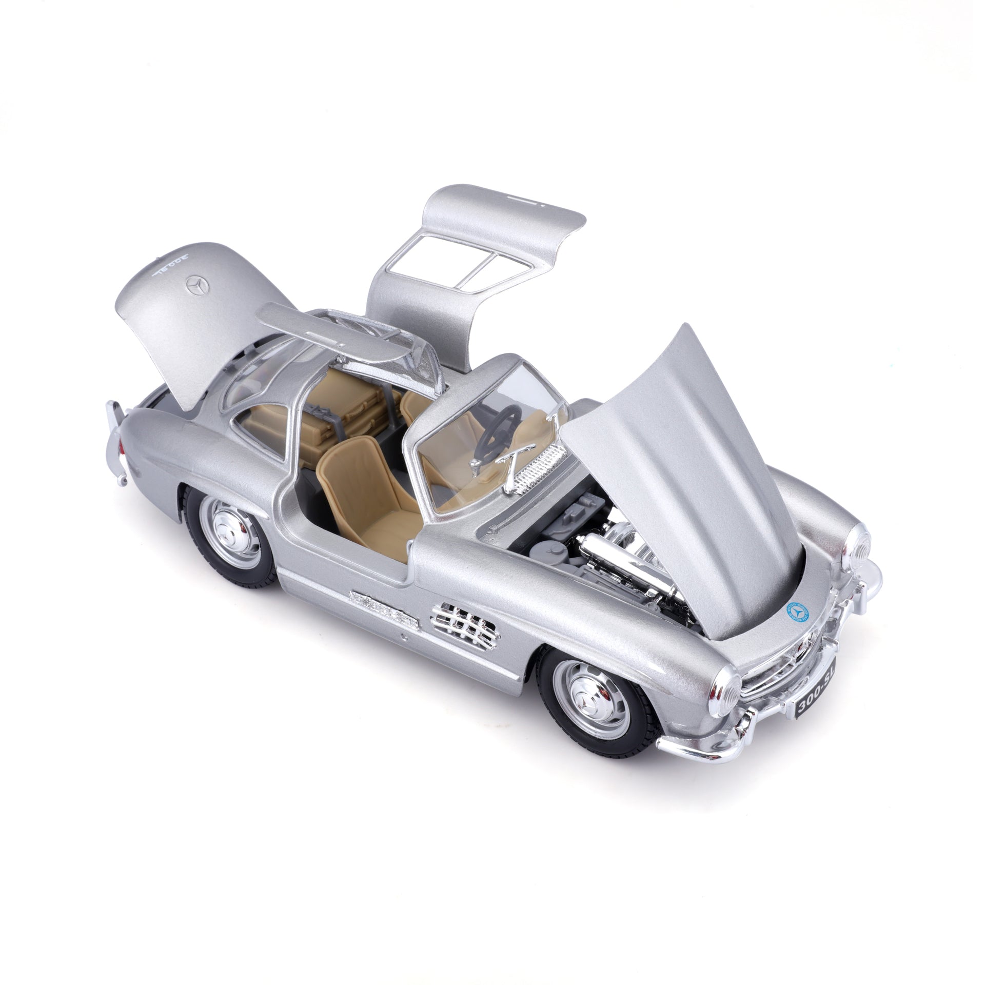 Macheta Masinuta  Bburago 1:24 Mercedes Benz 300SL 1954 Argintiu, BB20001B-22023