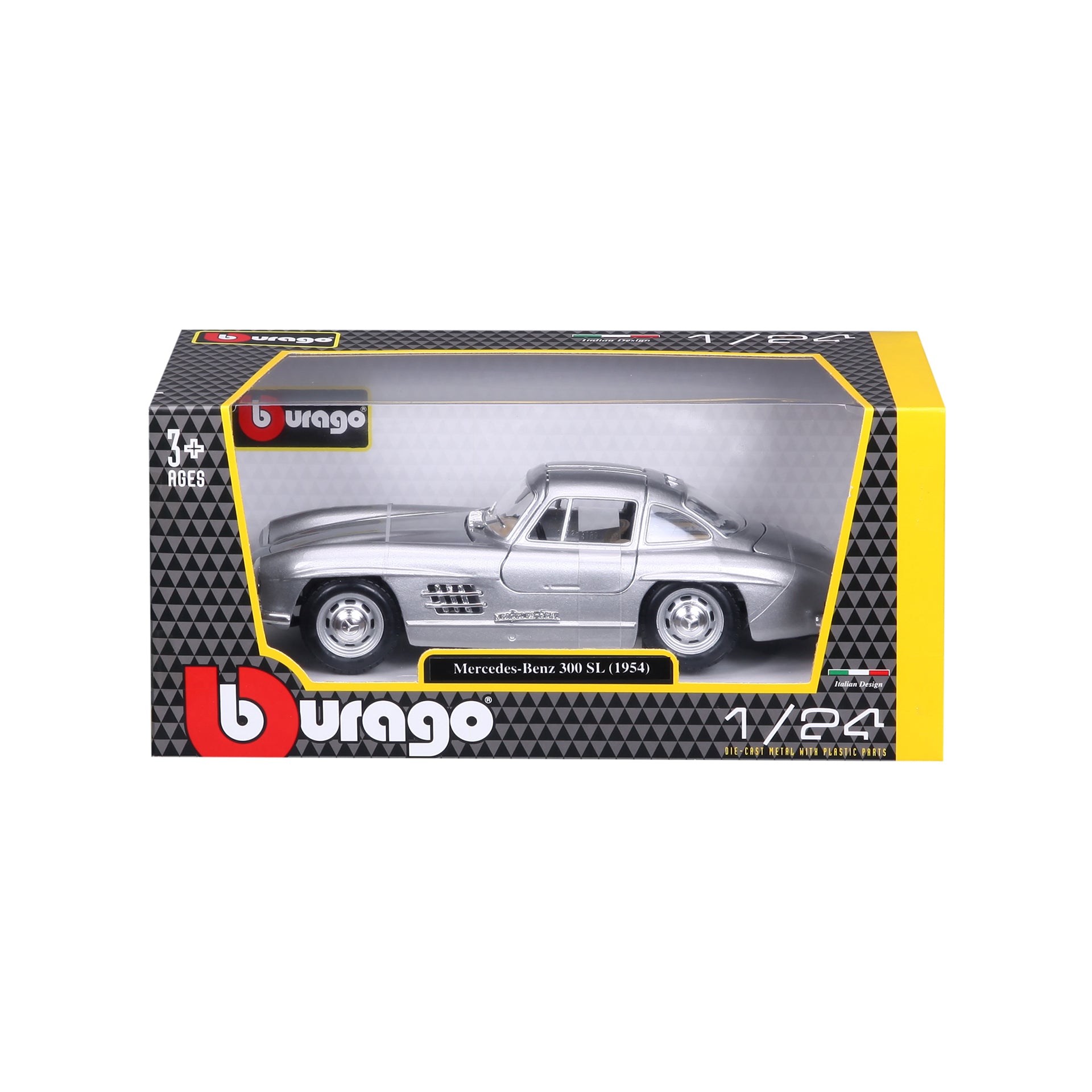 Macheta Masinuta  Bburago 1:24 Mercedes Benz 300SL 1954 Argintiu, BB20001B-22023