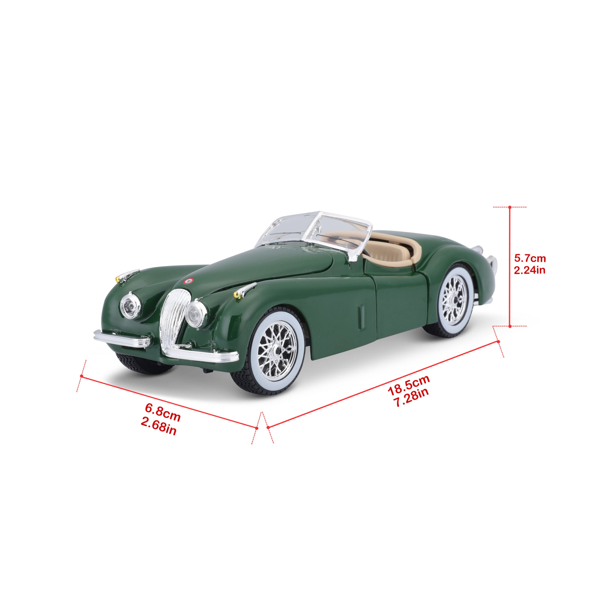 Machete Masinuta  Bburago 1:24 Jaguar XK 120 Roadster Verde, BB20001B-22018