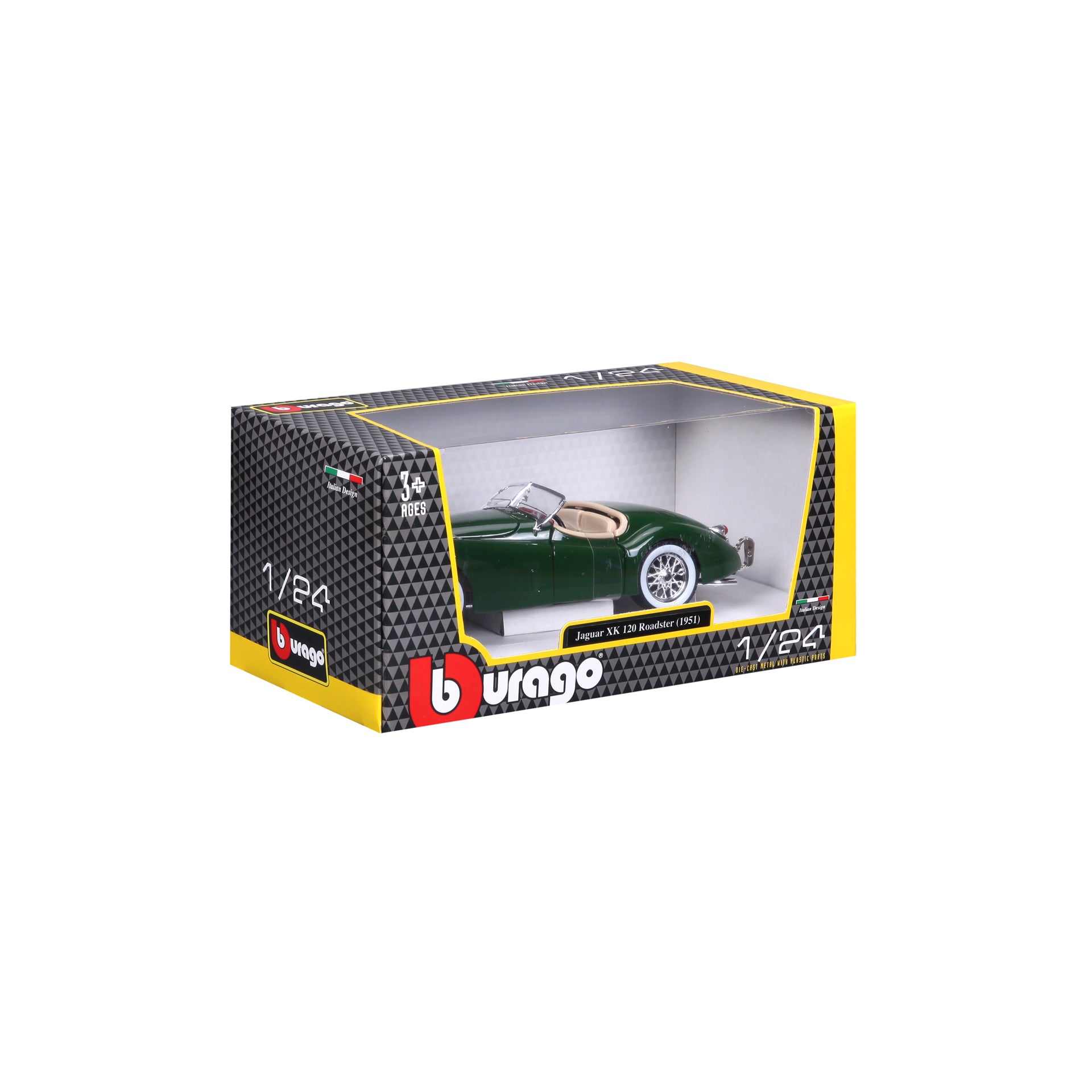 Machete Masinuta  Bburago 1:24 Jaguar XK 120 Roadster Verde, BB20001B-22018