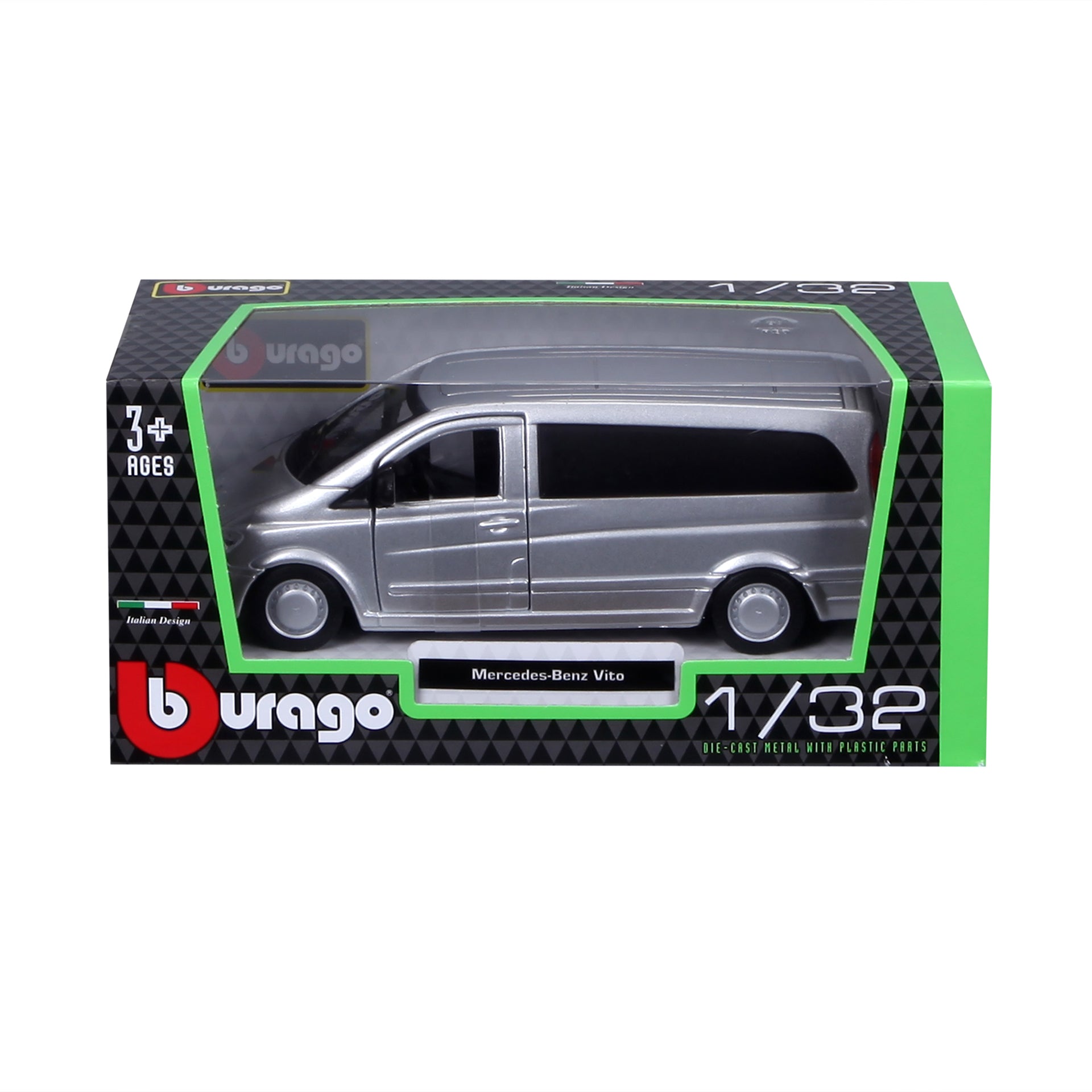 Macheta masinuta Bburago 1:32 Mercedes Benz Vito Argintiu, BB43100-43028