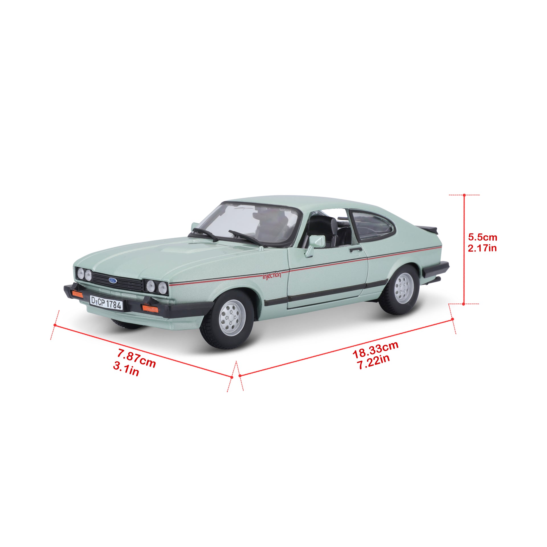 Macheta Masinuta Bburago 1:24 Ford Capri 1982 Verde Deschis, BB20001A-21093