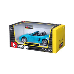 Macheta Masinuta Bburago 1:24 Porsche 718 Boxster Albastru Deschis, BB20001A-21087