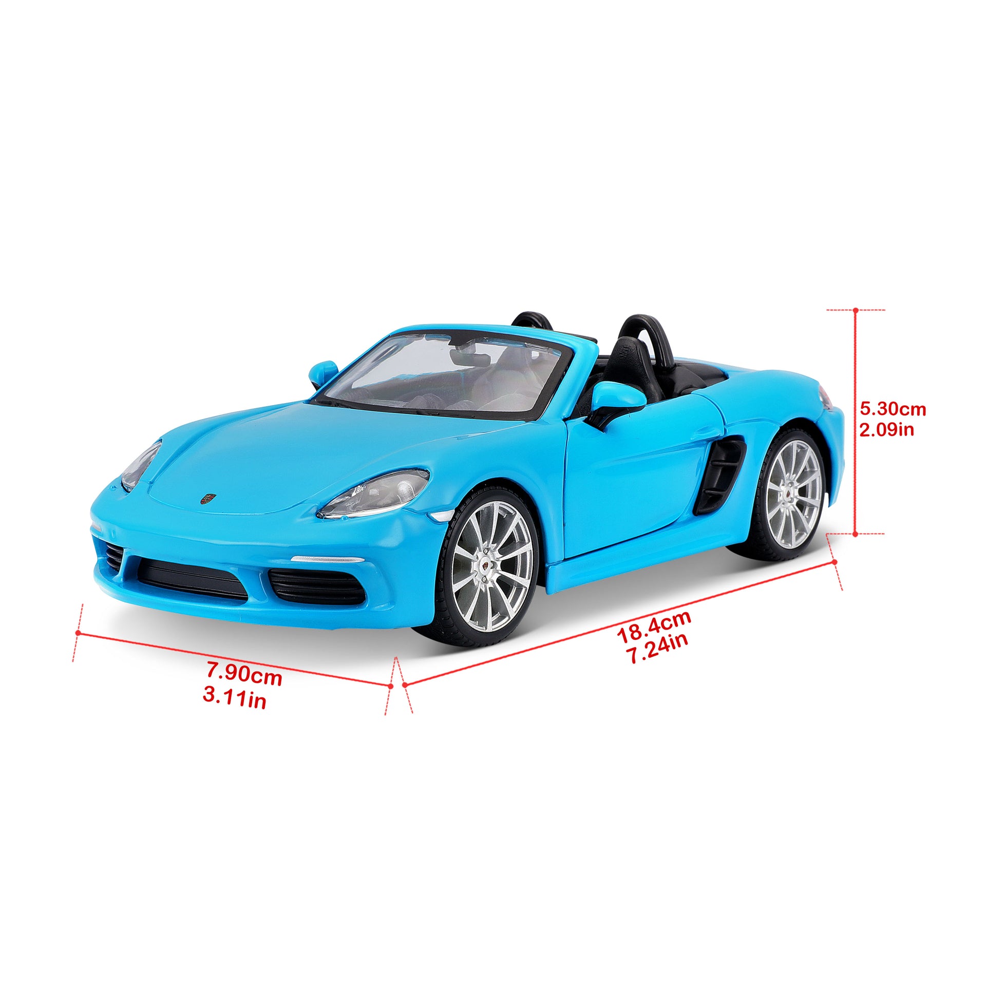 Macheta Masinuta Bburago 1:24 Porsche 718 Boxster Albastru Deschis, BB20001A-21087