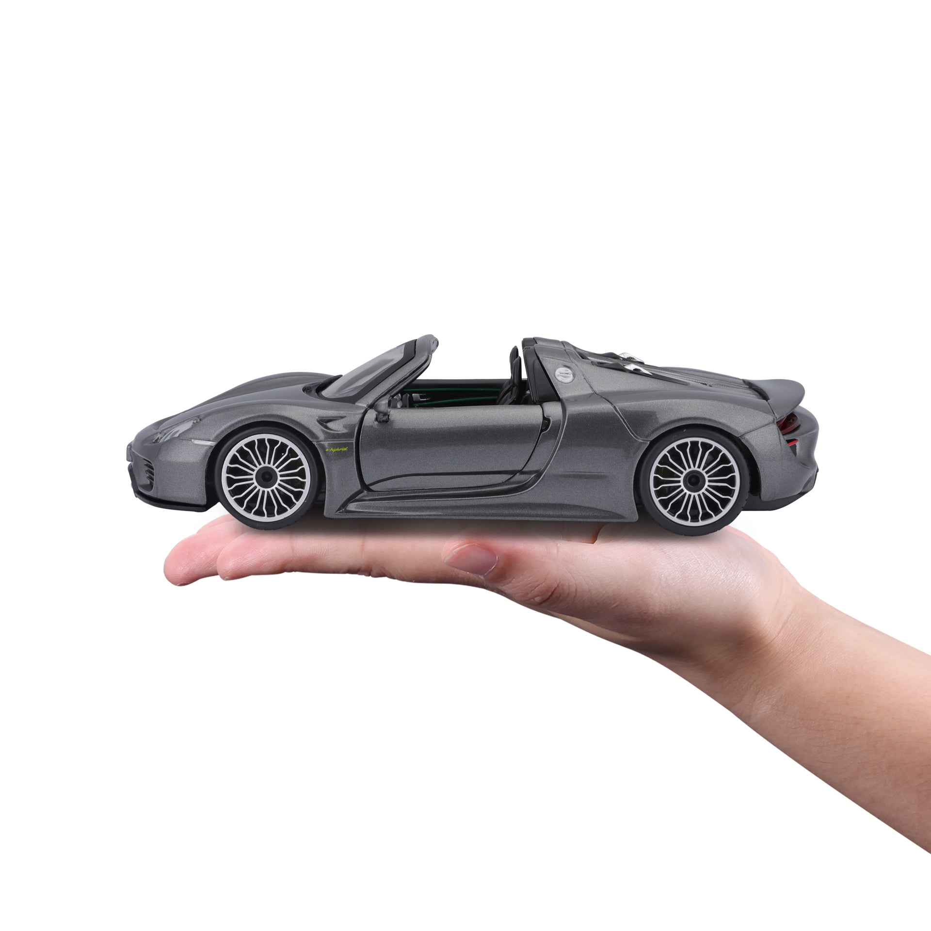 Macheta Masinuta Bburago 1:24 Porsche 918 Spyder Gri Metalic, BB20001A-21076