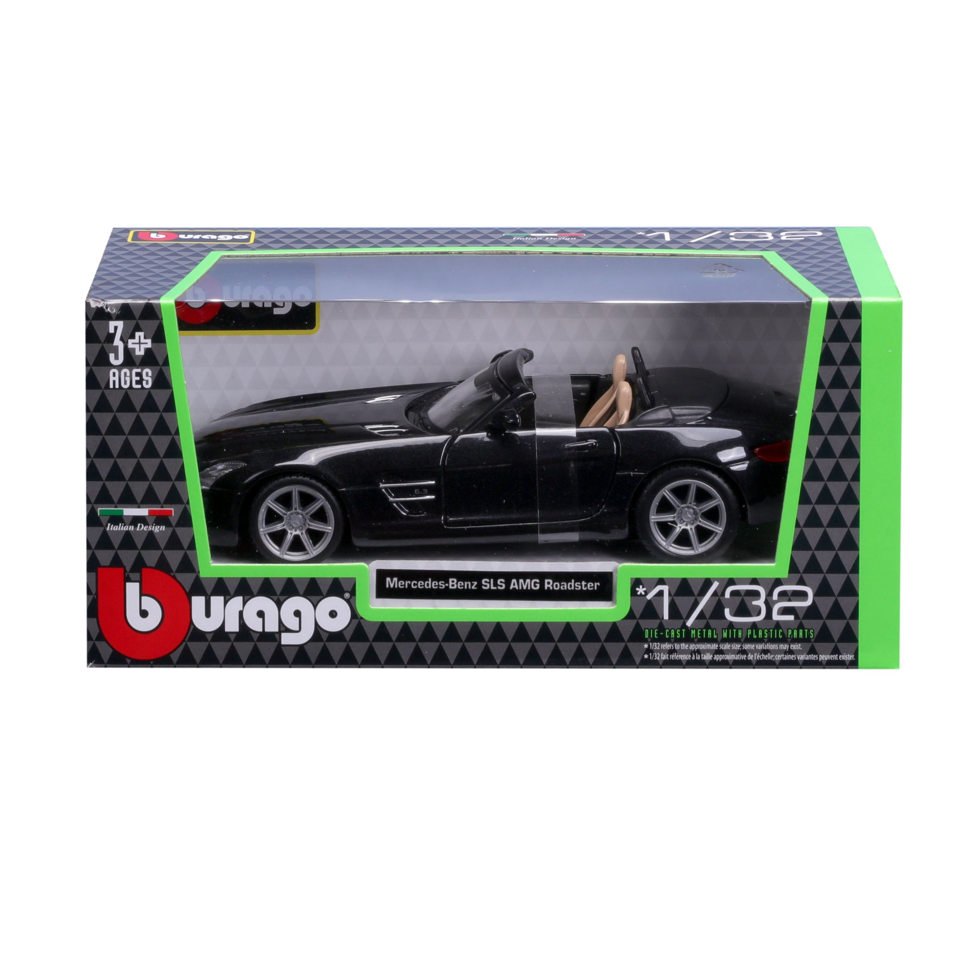 Macheta Masinuta Bburago 1:32 Mercedes Benz SLS AMG Roadster Negru, 43100-43035