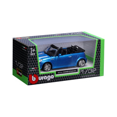 Macheta Masinuta Bburago 1:32 Mini Cooper S Cabriolet Albastru Metalizat, BB43100-43041
