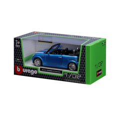 Macheta Masinuta Bburago 1:32 Mini Cooper S Cabriolet Albastru Metalizat, BB43100-43041