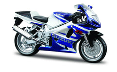 Macheta Motocicleta Bburago 1:18 Suzuki GSX-R750 Alb/Albastru, BB51030-51008