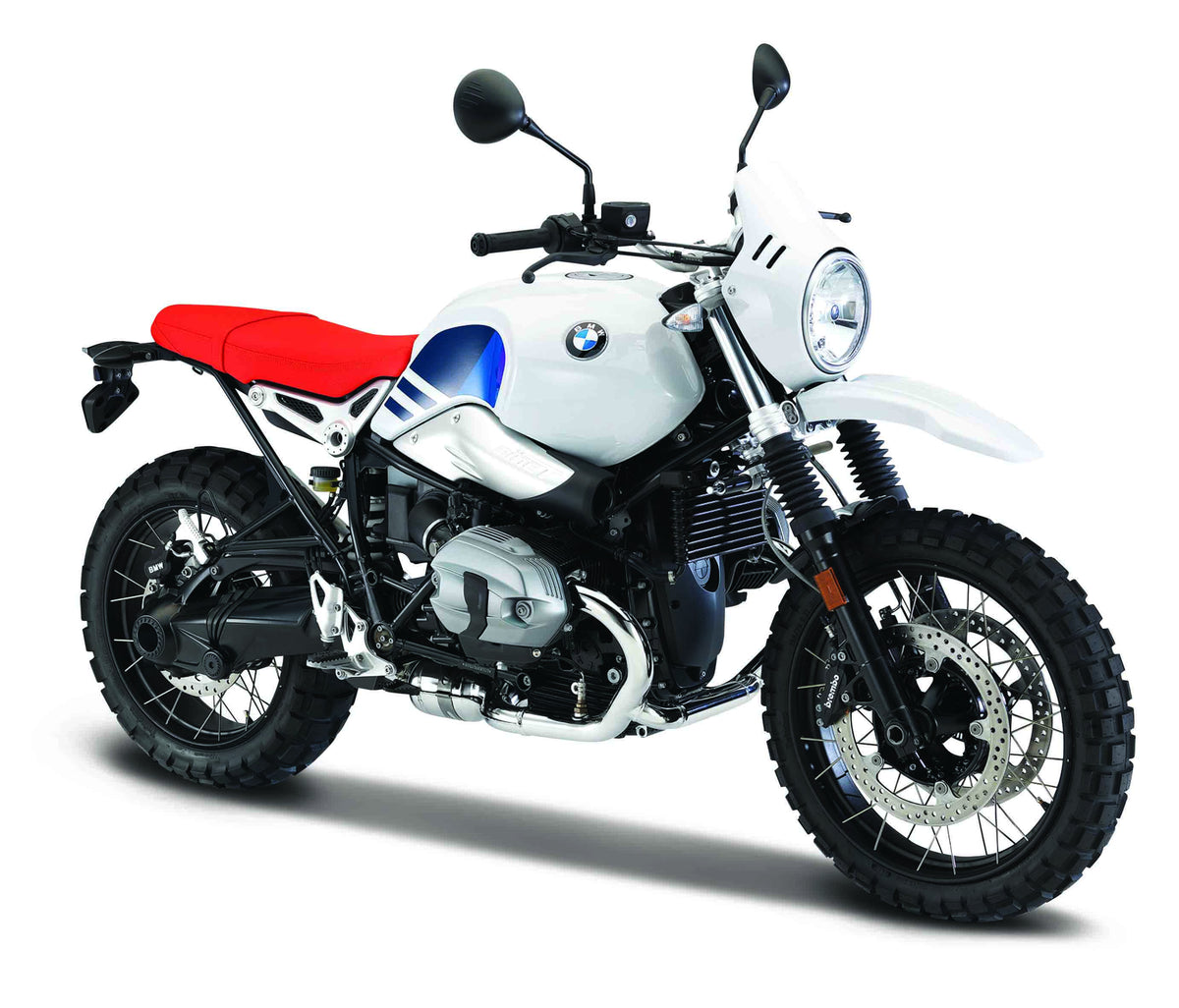 Macheta Motocicleta Bburago 1:18 Bmw R Ninet Urban Alb, BB51030-51069