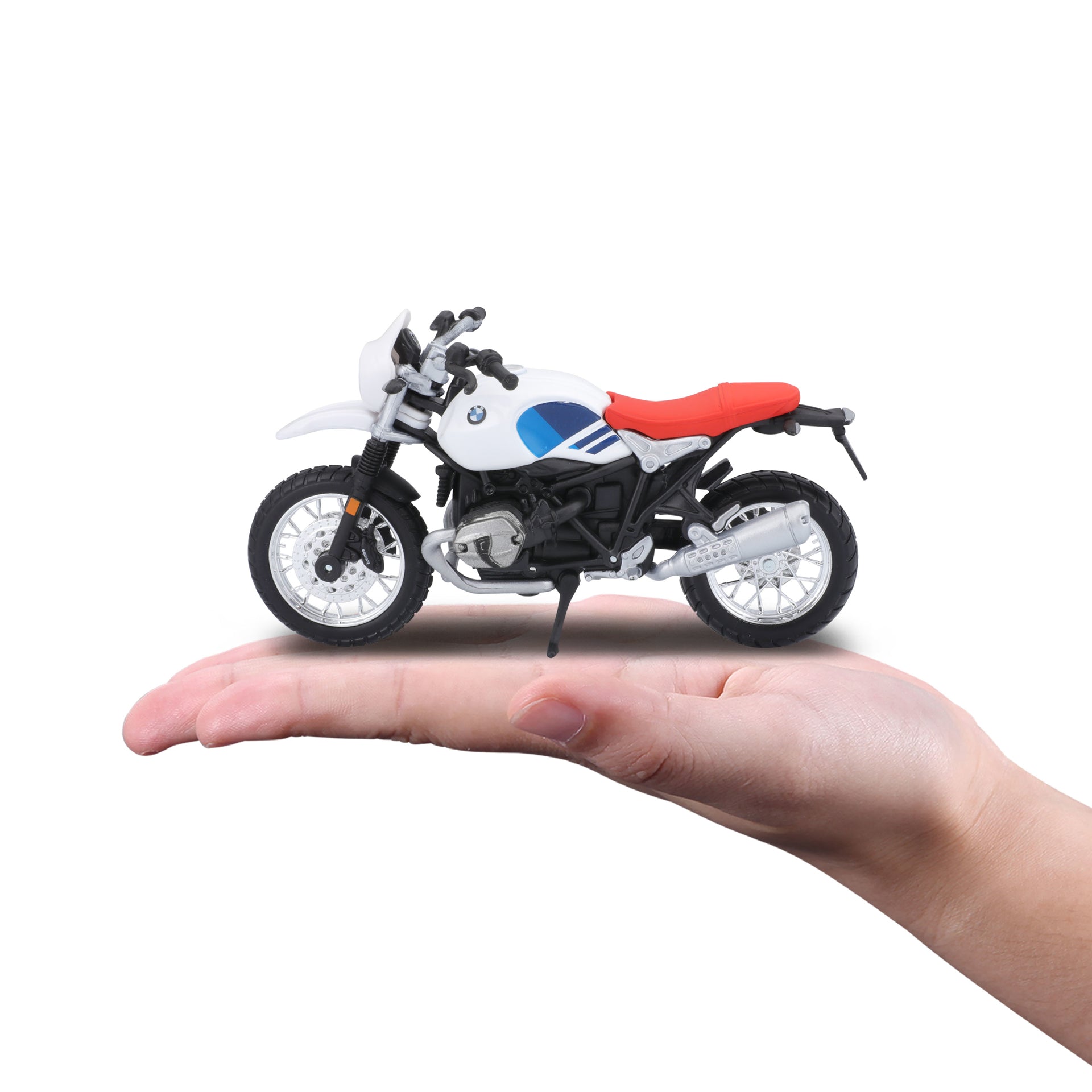 Macheta Motocicleta Bburago 1:18 Bmw R Ninet Urban Alb, BB51030-51069