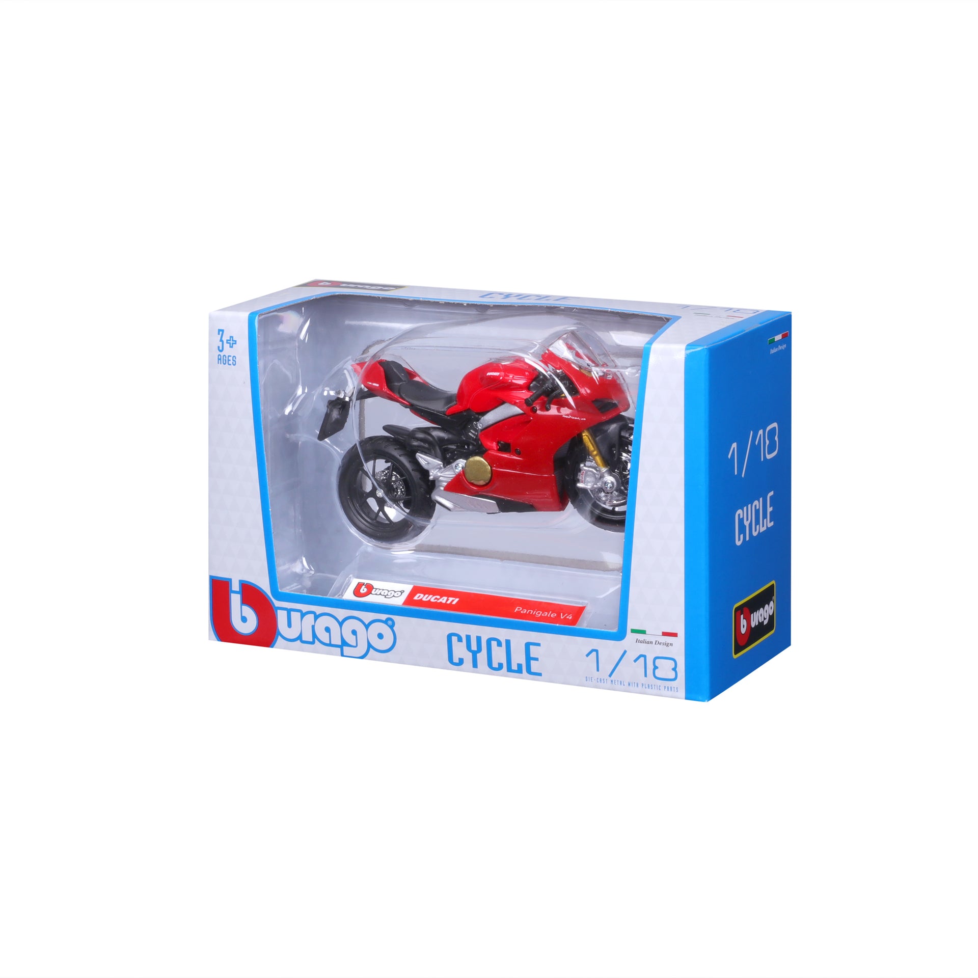 Macheta Motocicleta Bburago 1:18 Ducati Panigale V4 Rosu, BB51030-51080