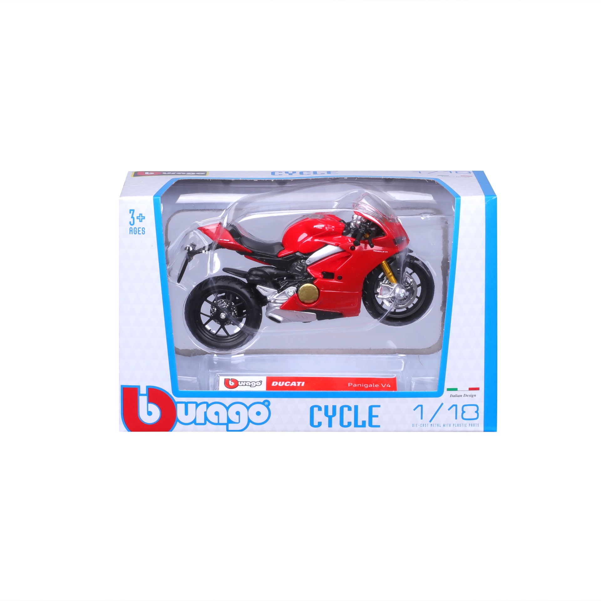 Macheta Motocicleta Bburago 1:18 Ducati Panigale V4 Rosu, BB51030-51080