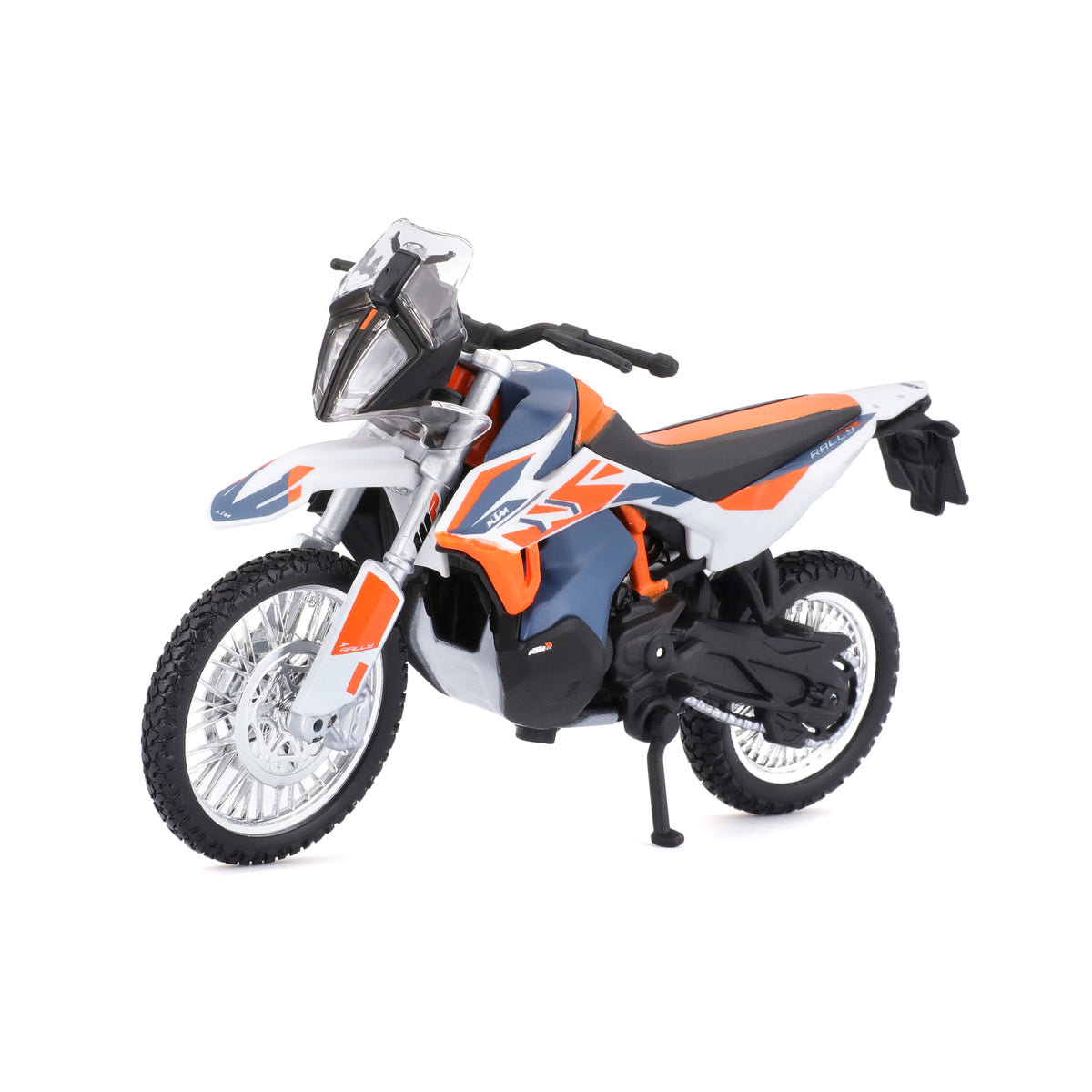 Macheta Motocicleta Bburago 1:18  KTM 790 Adventure R Rally Albastru/Portocaliu, BB51030-51084