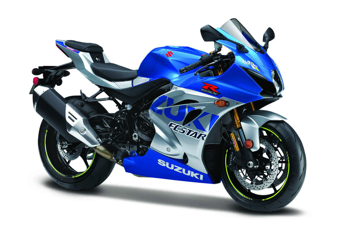 Macheta Motocicleta Bburago 1:18 Suzuki GSX-R1000 R 2021 Albastru/Argintiu, BB51030-51088