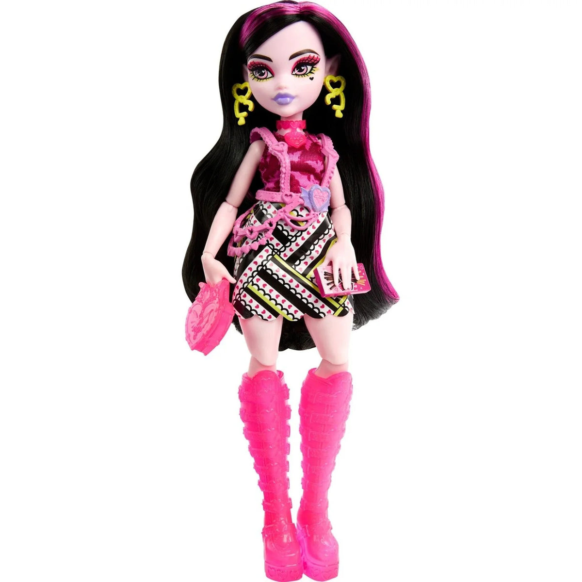 Papusa Monster High Skulltimate Secrets Neon Frights Draculaura- Secrete in Dulap, MTHNF78