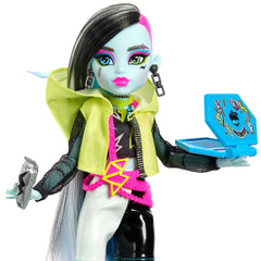 Papusa Monster High Skulltimate Secrets Neon Frights Frankie - Secrete in Dulap, MTHNF79